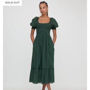Hill House Home Louisa Nap Dress XS NWT Green Shadow Stripe